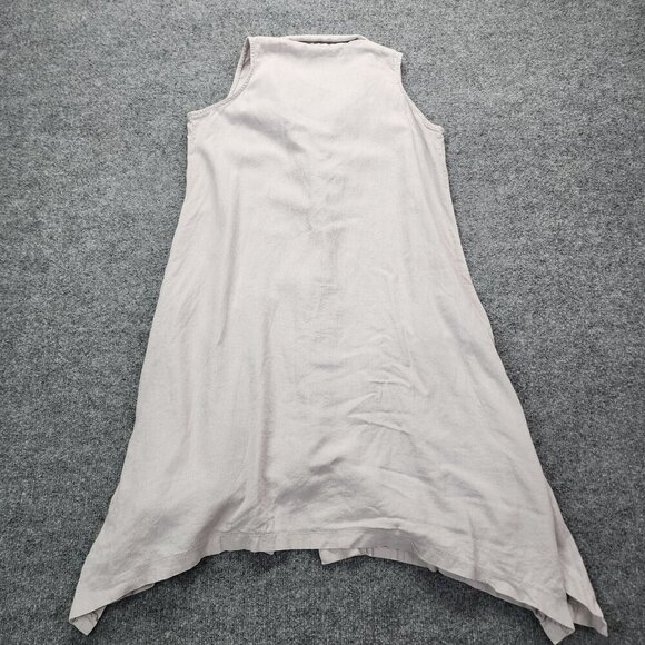 For Cynthia Linen Blend Lagenlook Sleeveless A-Line Art to Wear Dress Pockets S? - Picture 12 of 15